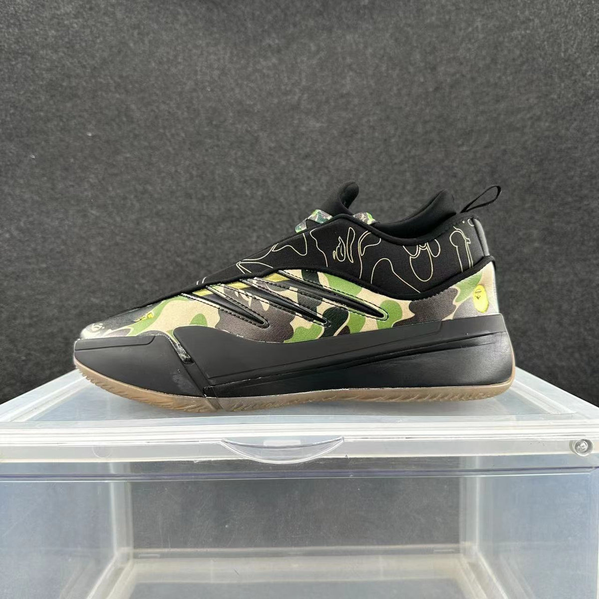 Black and Camo Low-Top Sneakers