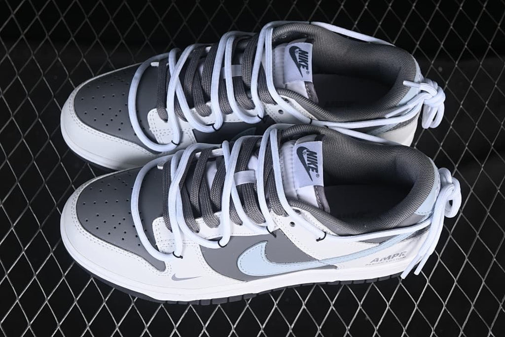 Nike SB Dunk Low Strap Sneakers in White and Gray