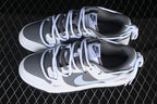 Nike SB Dunk Low Strap Sneakers in White and Gray