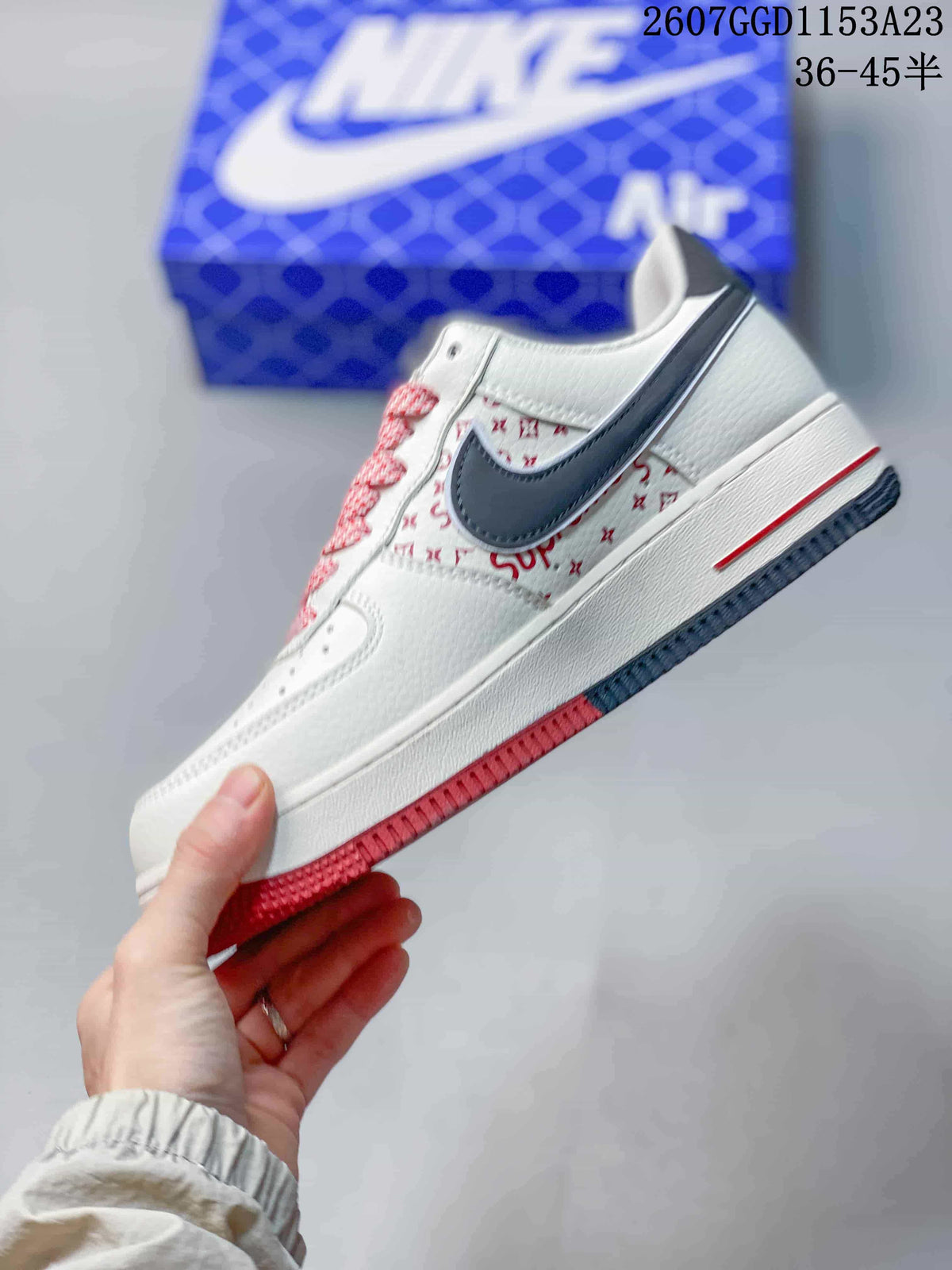 Nike Air Force 1 '07 Low White Red Navy Sneakers 2607GGD1153A23