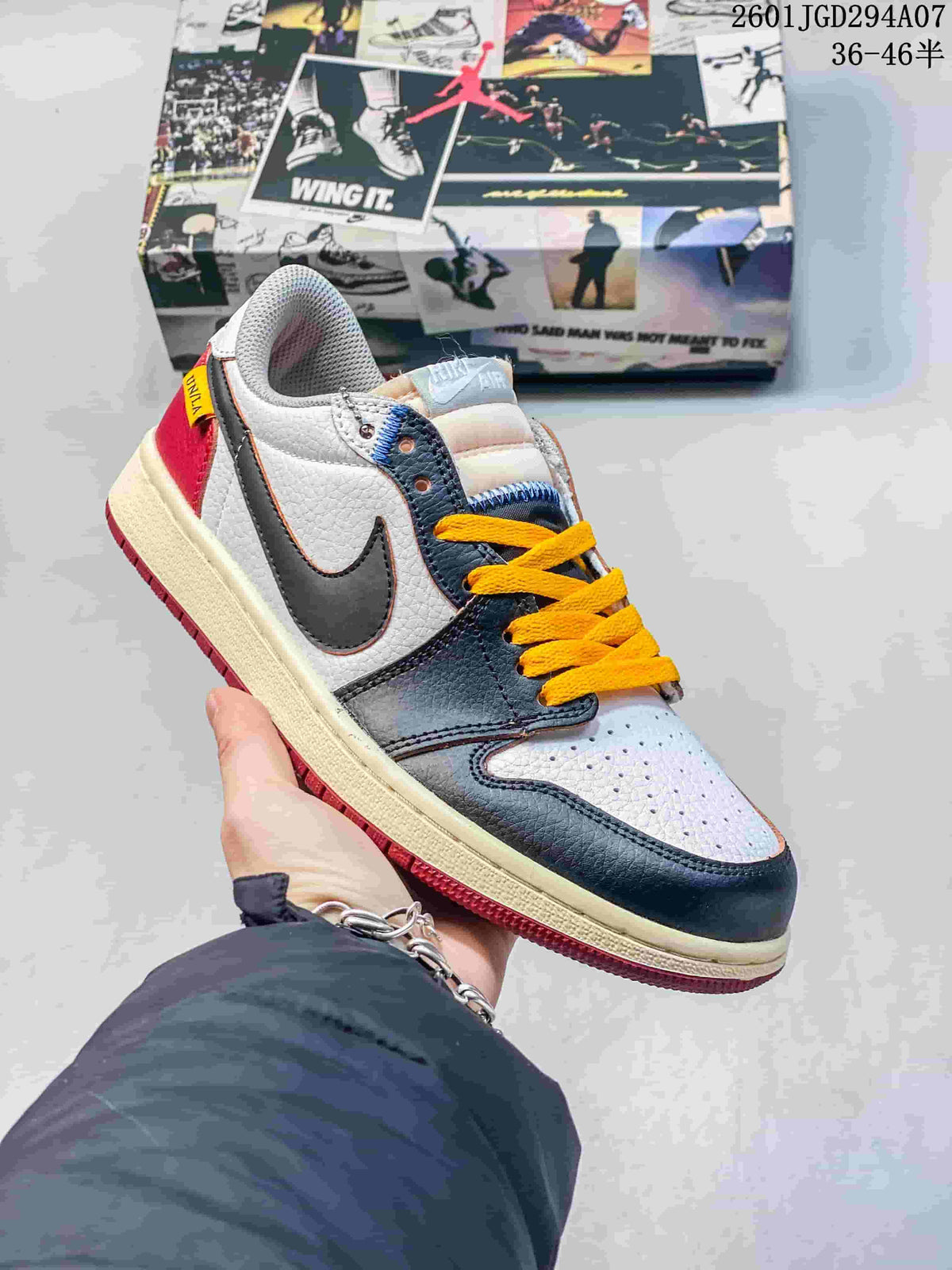 Nike Air Jordan 1 Retro Low OG White Black Red Sneakers HV8566