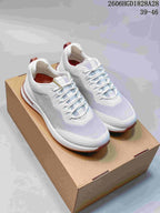 Loro Piana Week End Walk Sneakers, White and Dusty Rose