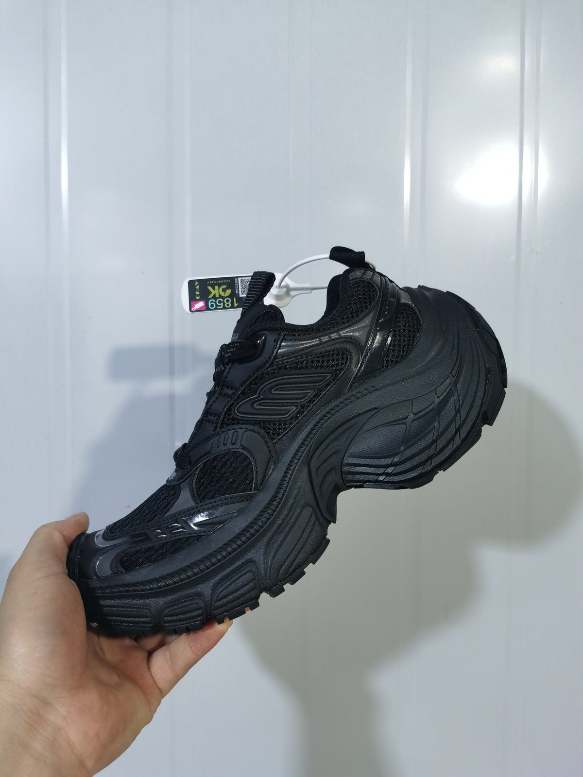 Black Chunky Mesh Sneakers