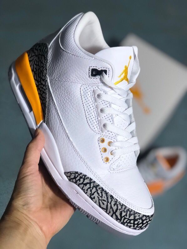 Jordan 3 Sneakers White Orange Adult Style
