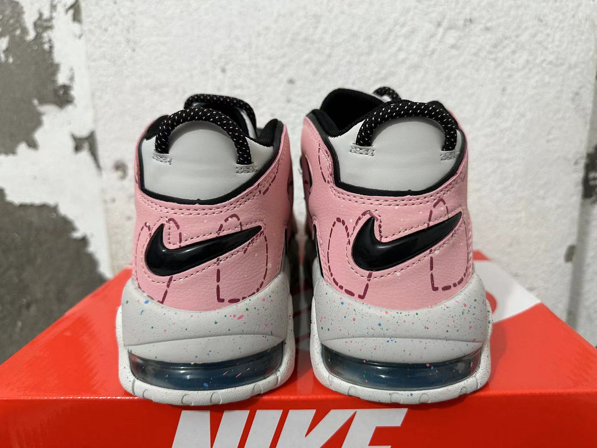 Nike Air More Uptempo Sneakers in Pink and Grey