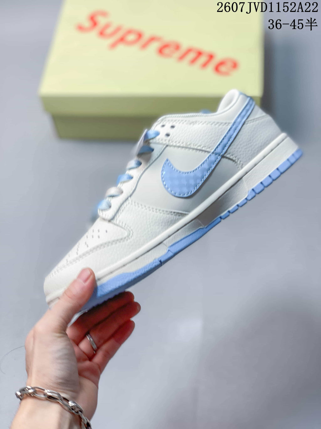 Nike Dunk Low Retro x IP White Light Blue Sneakers 2607JVD1152A22