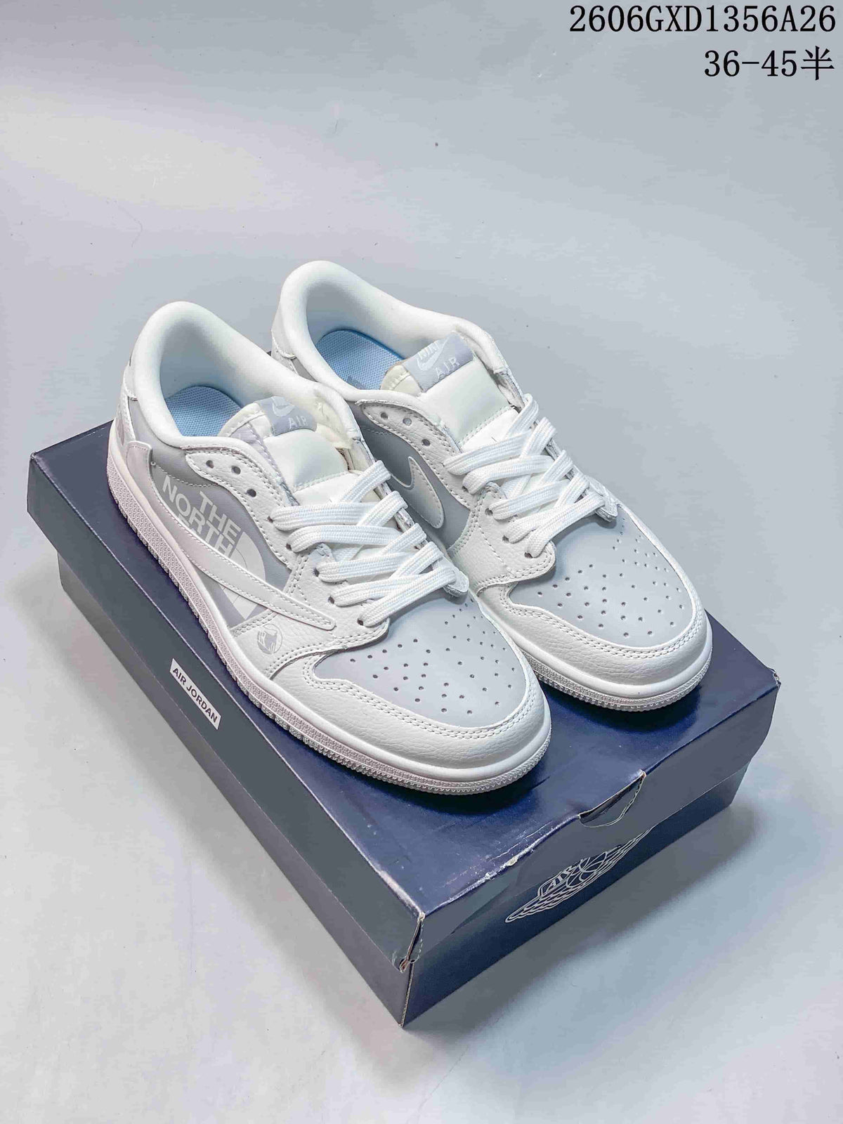 Jordan Low-Top Sneakers in White and Light Grey