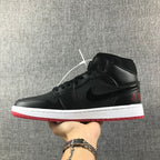 Air Jordan 1 Mid Black Red White High-Top Sneakers