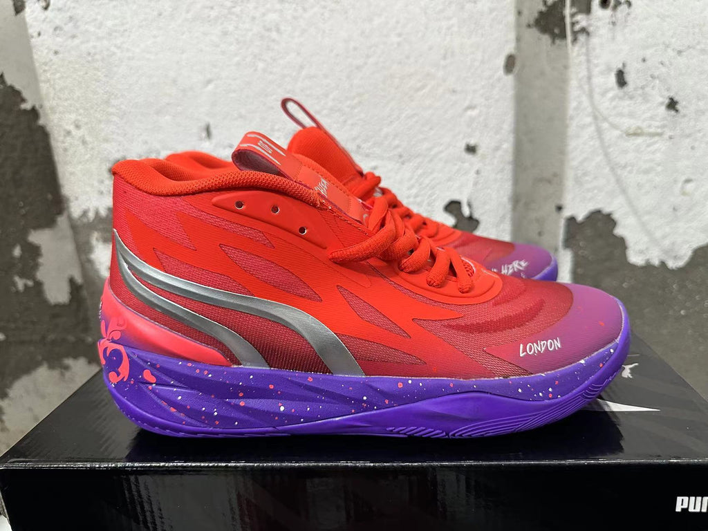 Puma Melo Basketball Shoes in Red and Purple
