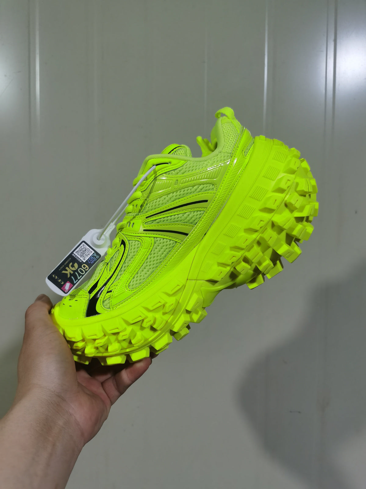 1000 Green Chunky Mesh Sneakers