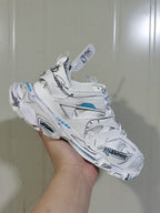 9014 White Black Blue Track Sneakers