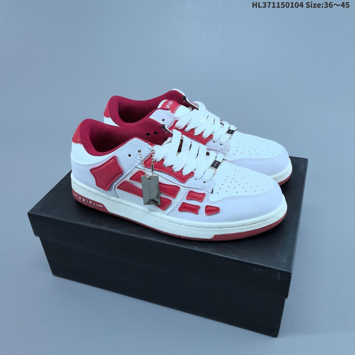 AMIRI Skeleton Low-Top Sneakers in White and Blue