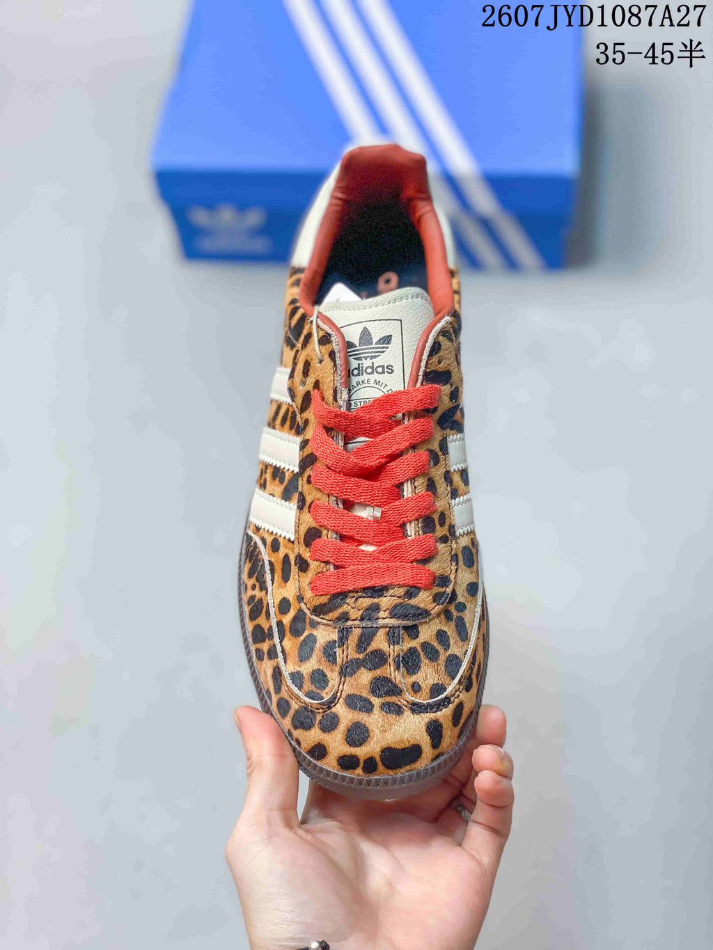 adidas Samba ADV Sneakers Leopard Print Red Laces