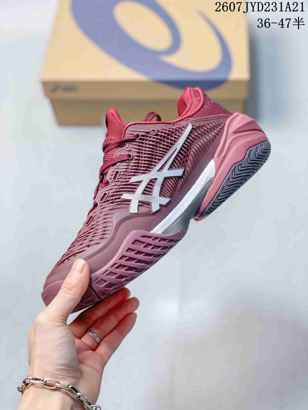 ASICS Court FF 3 Novak Low-Top Tennis Shoes Burgundy
