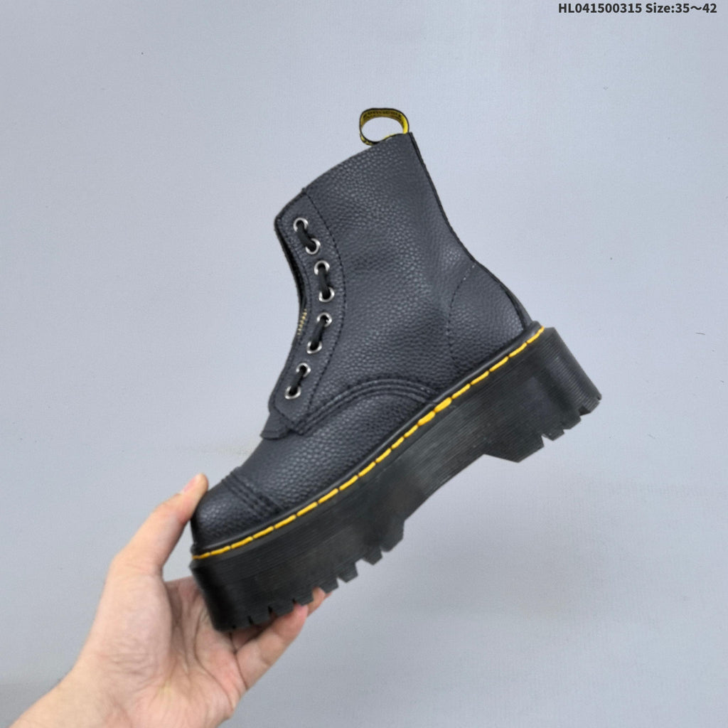 Dr. Martens Black Platform Lace-Up Ankle Boots
