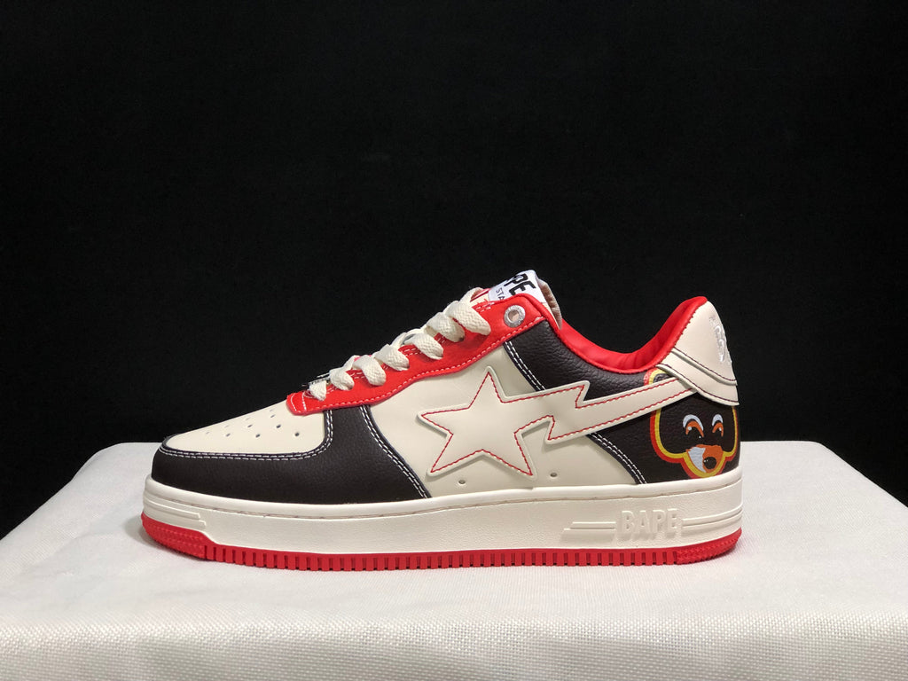 BAPE STA Low-Top Sneakers White Black Red