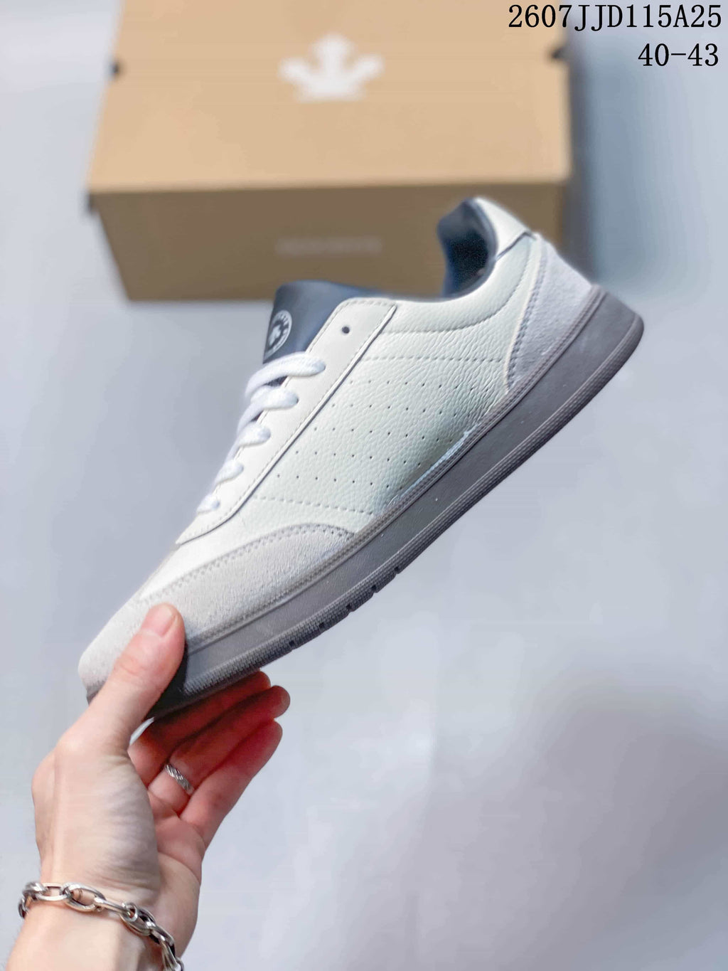 DESCENTE CHRON COURT SB Low-Top Sneakers White Navy D6292LSN55