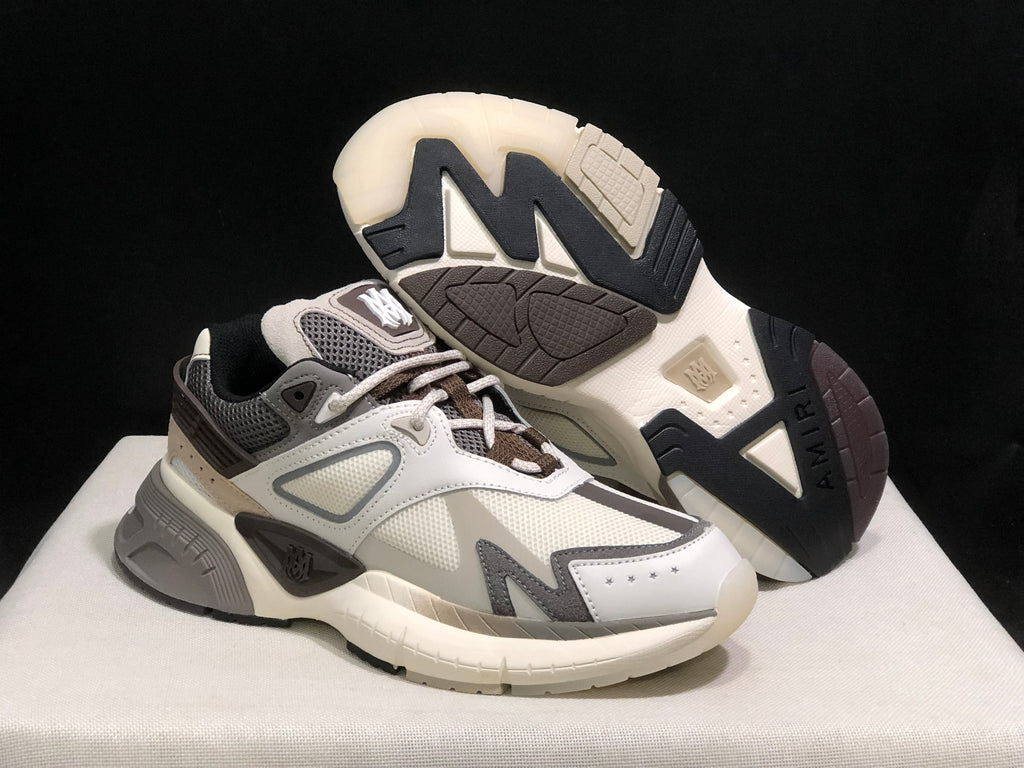 AMIRI MA Runner Sneakers in Off-White and Grey