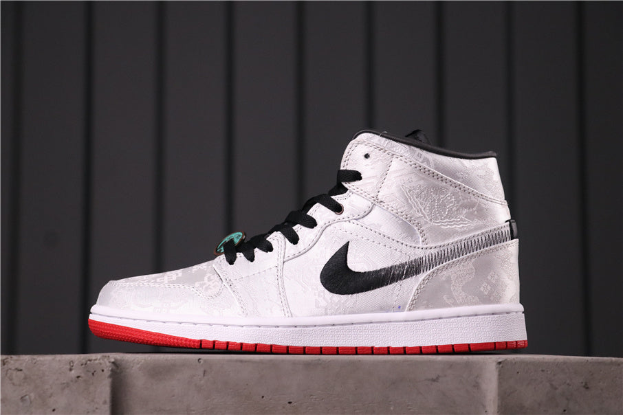 Air Jordan 1 Mid Edison Chen White Silk CU2804-100 Sneakers