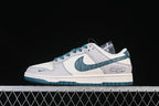 Nike SB Dunk Low Dior-Style White and Teal Sneakers