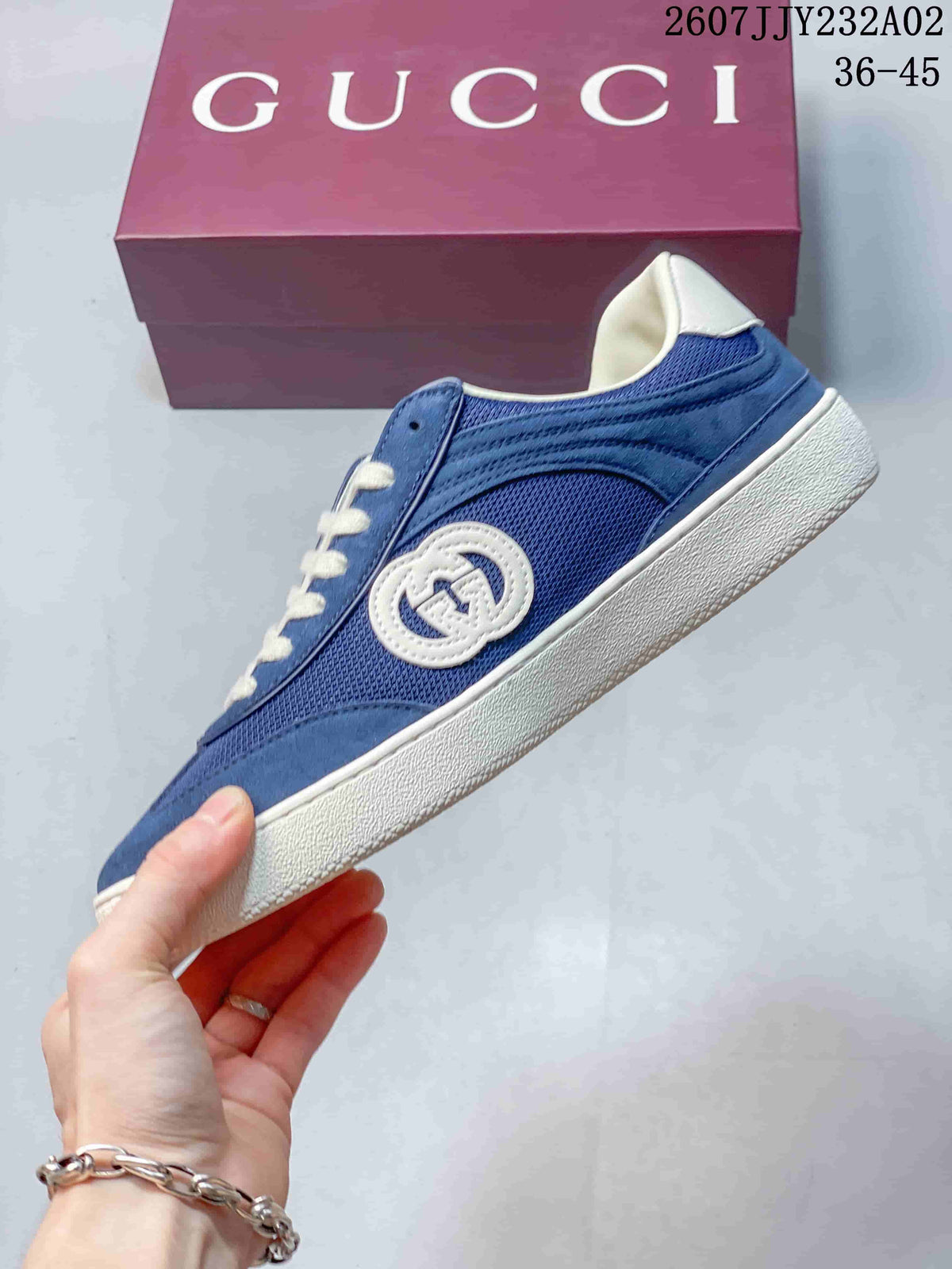 Gucci G75 Blue Low-Top Sneakers, Style 826818 AA879 9149