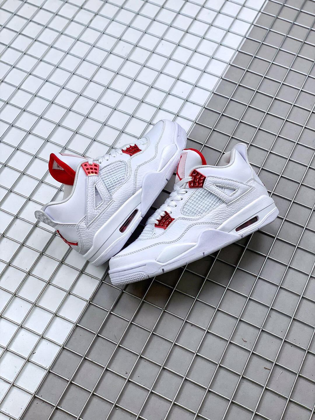 Jordan Air Jordan 4 Red Metallic White Red Sneakers