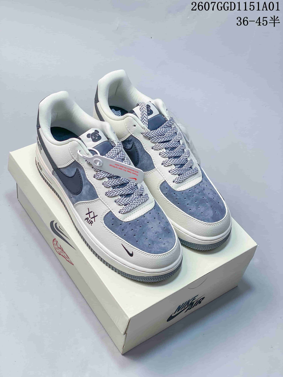 Nike Air Force 1 Low White Monogram Print Sneakers