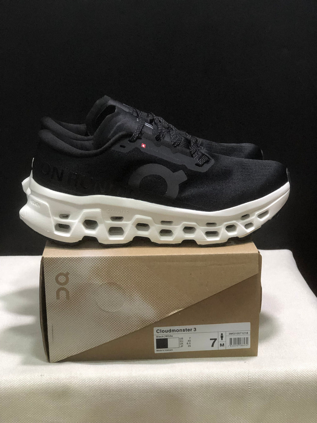 On Cloudmonster 3 Running Sneakers Black White