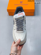 Nike Air Force 1 Low Custom White and Grey Sneakers