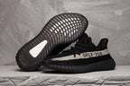 Yeezy 350 V2 Black and Cream Sneakers
