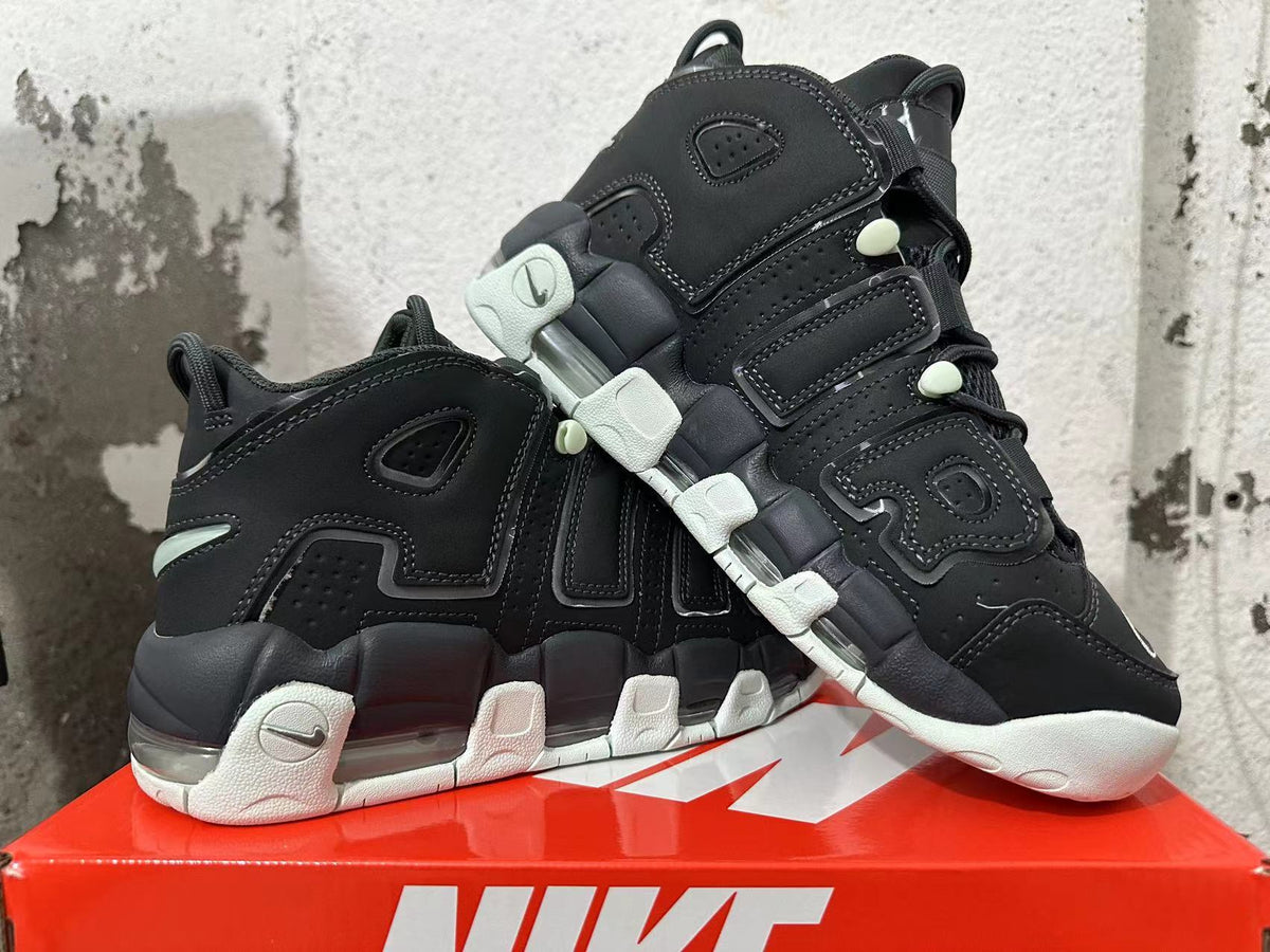Nike Air More Uptempo Black and Mint Green Sneakers