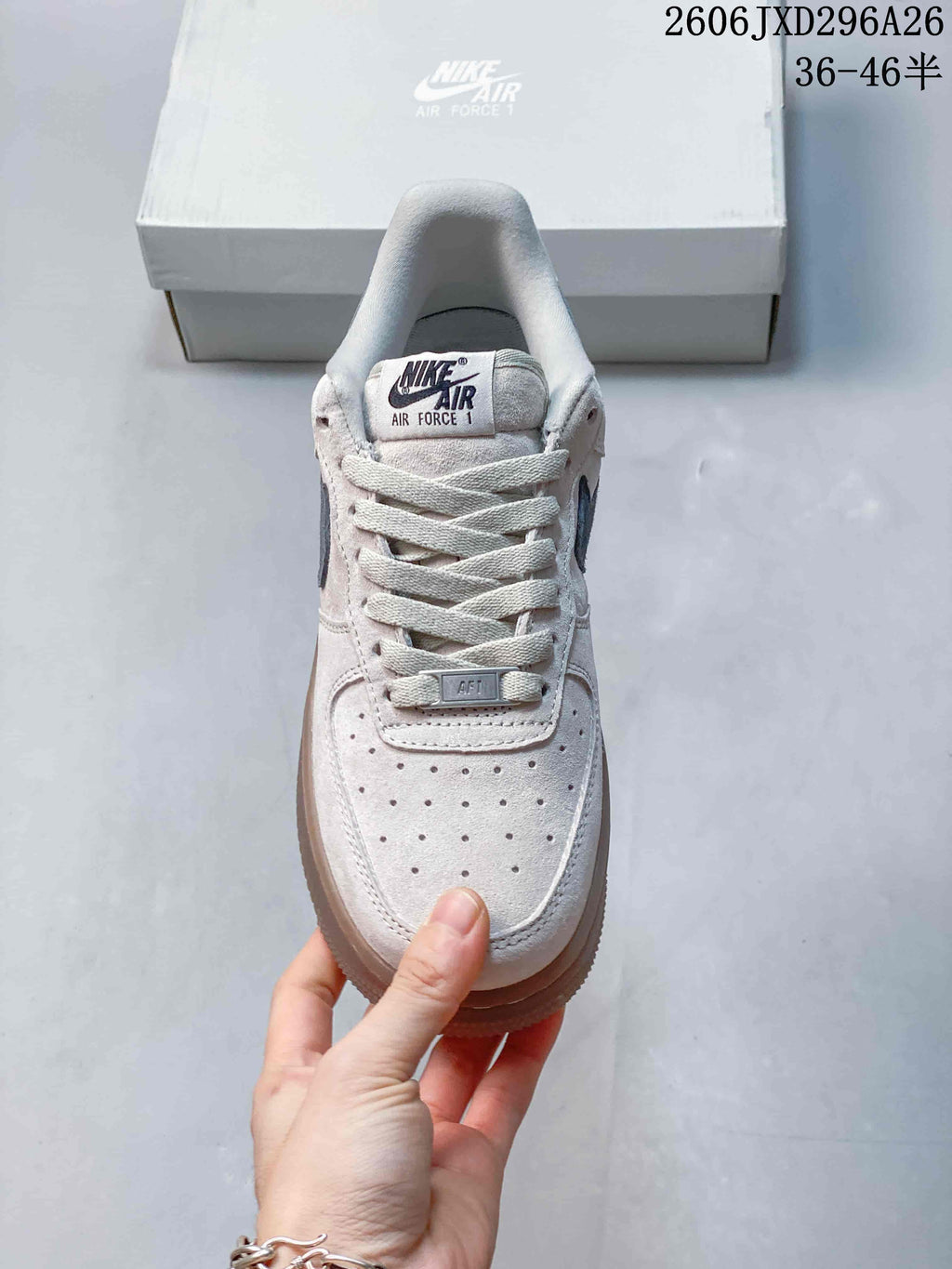 Nike Air Force 1 ’07 Low-Top Sneakers in White and Gray