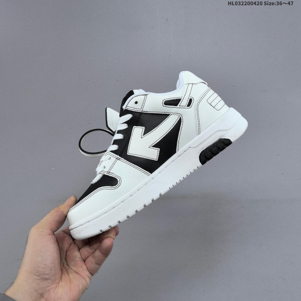 Off-White Arrows Low-Top Sneakers in White and Black
