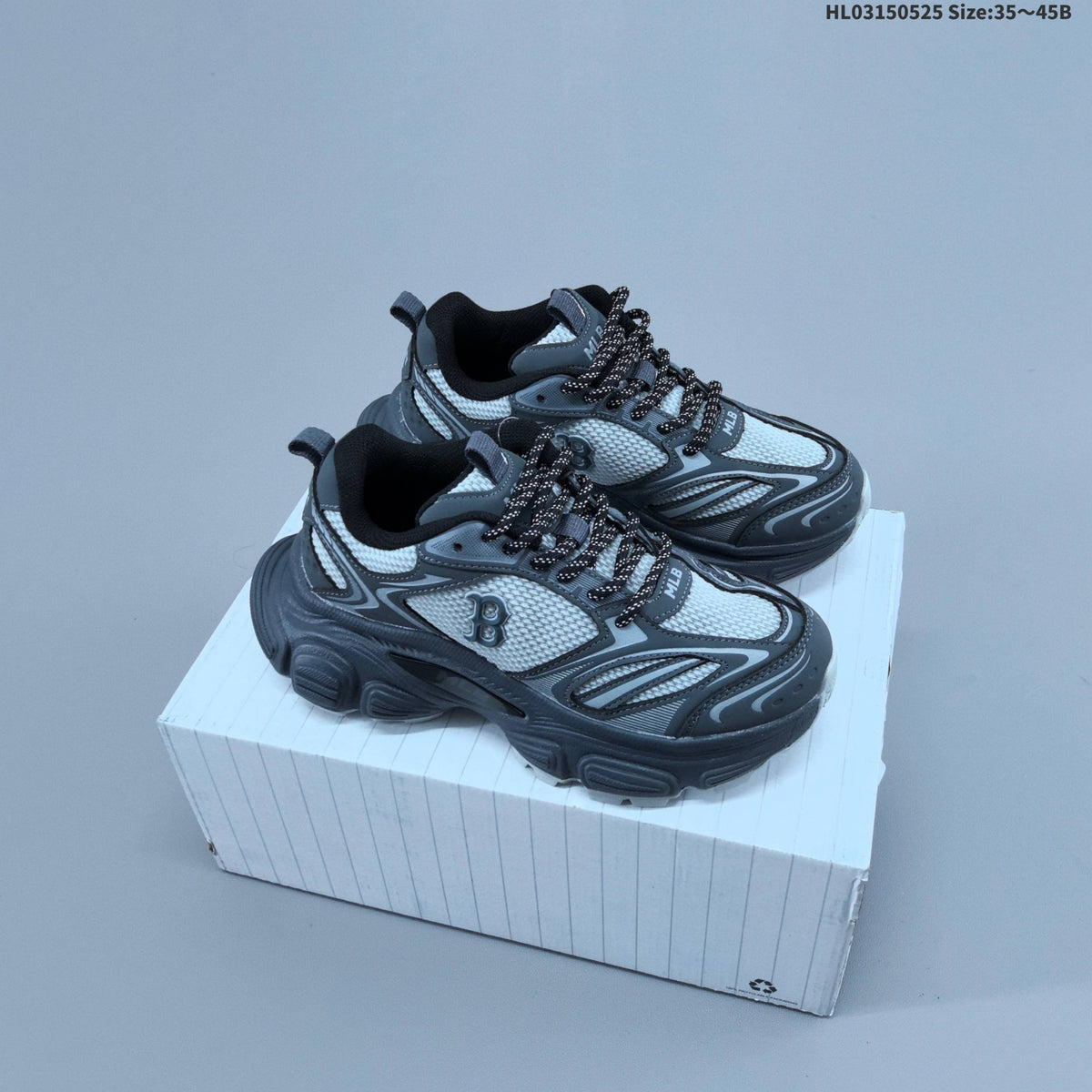 MLB Winner Chunky Low-Top Sneakers in Gray and White