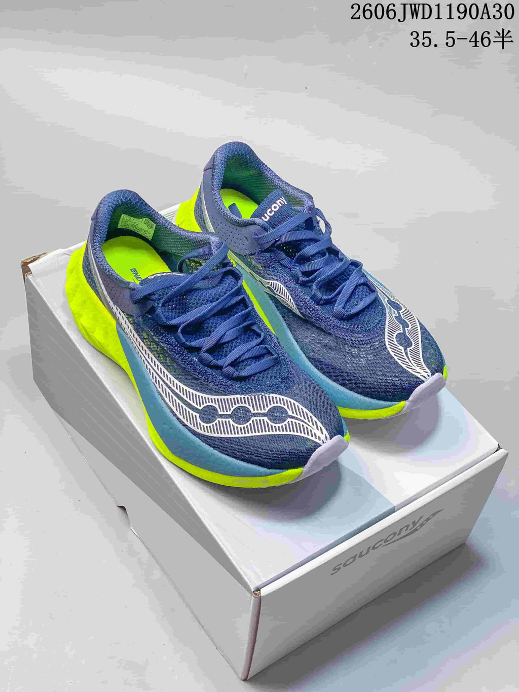 Saucony Endorphin Pro 4 Running Shoes, Navy and Neon