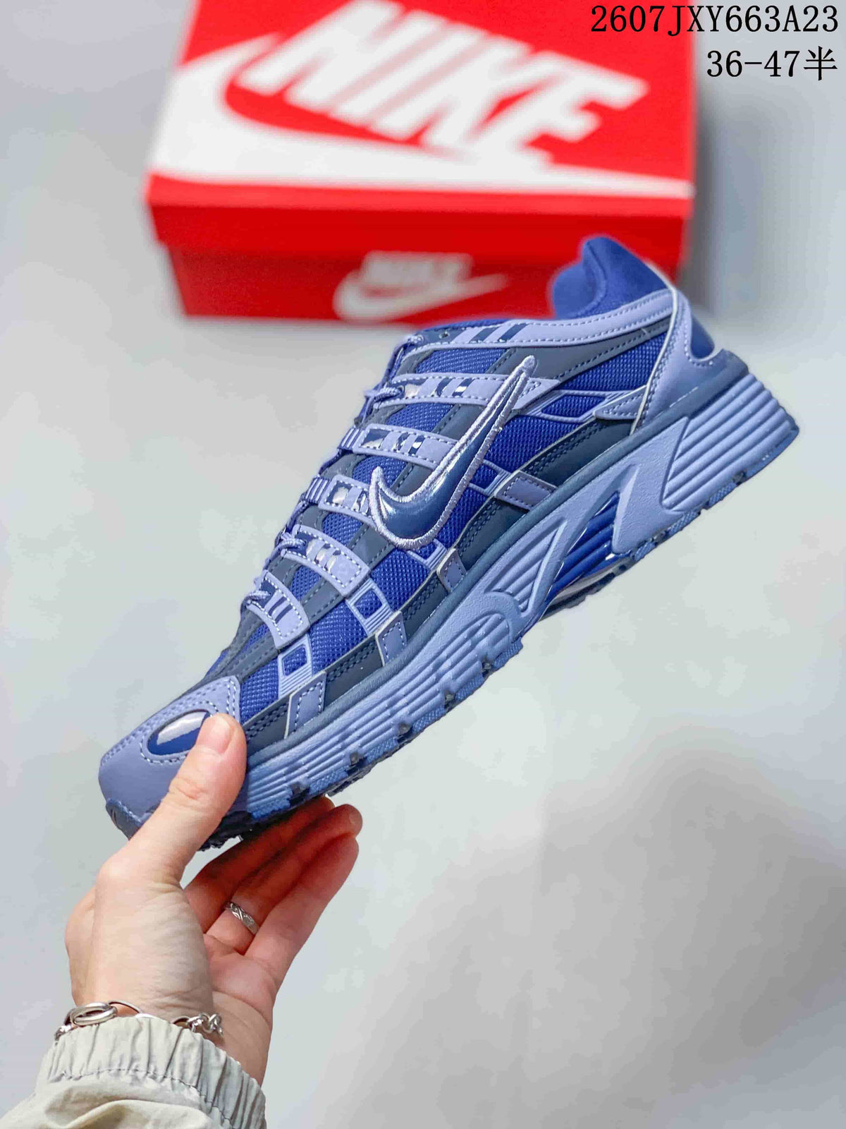 Nike P-6000 Blue Gray Retro Casual Sneakers