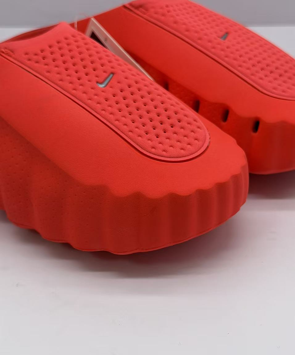 Nike Orange-Red Slides with Textured Sole