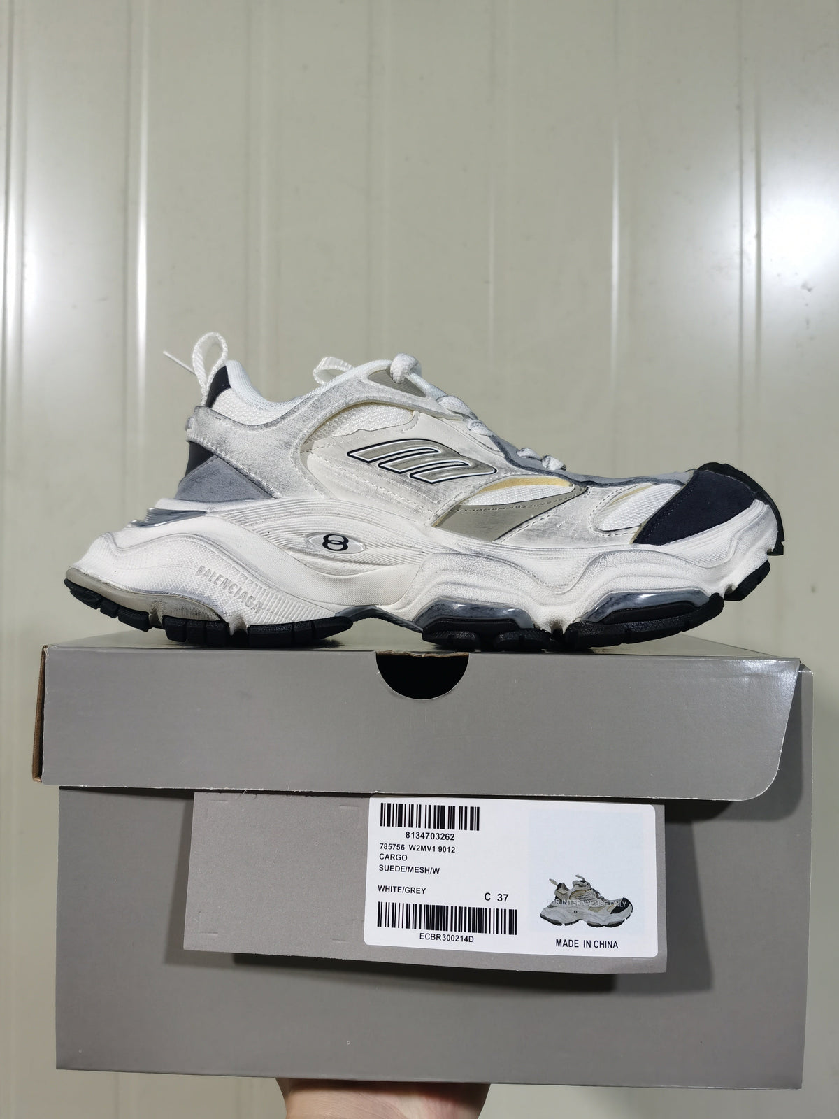 Balenciaga 9012 Cargo Sneakers White/Grey