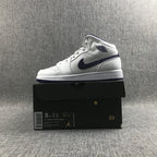 Air Jordan 1 Mid White Purple Sneakers 332148-137
