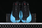 Jordan Air Jordan 12 Retro Black and Gamma Blue High-Top Sneakers