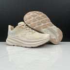 HOKA Clifton 9 Running Shoes in Beige and Tan