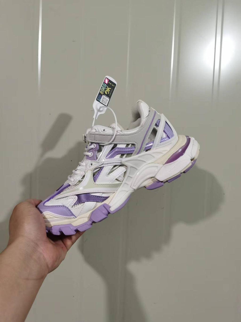 Balenciaga Track 2.0 Open Sneakers Lilac Beige Grey