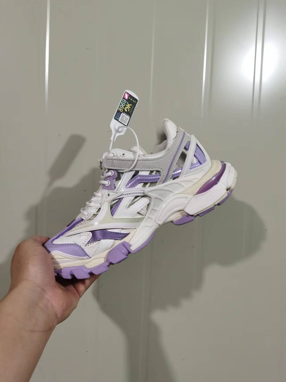 Balenciaga Track 2.0 Open Sneakers Lilac Beige Grey