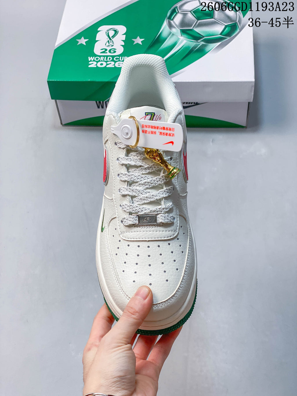 Nike Air Force 1 White Red Green Sneakers