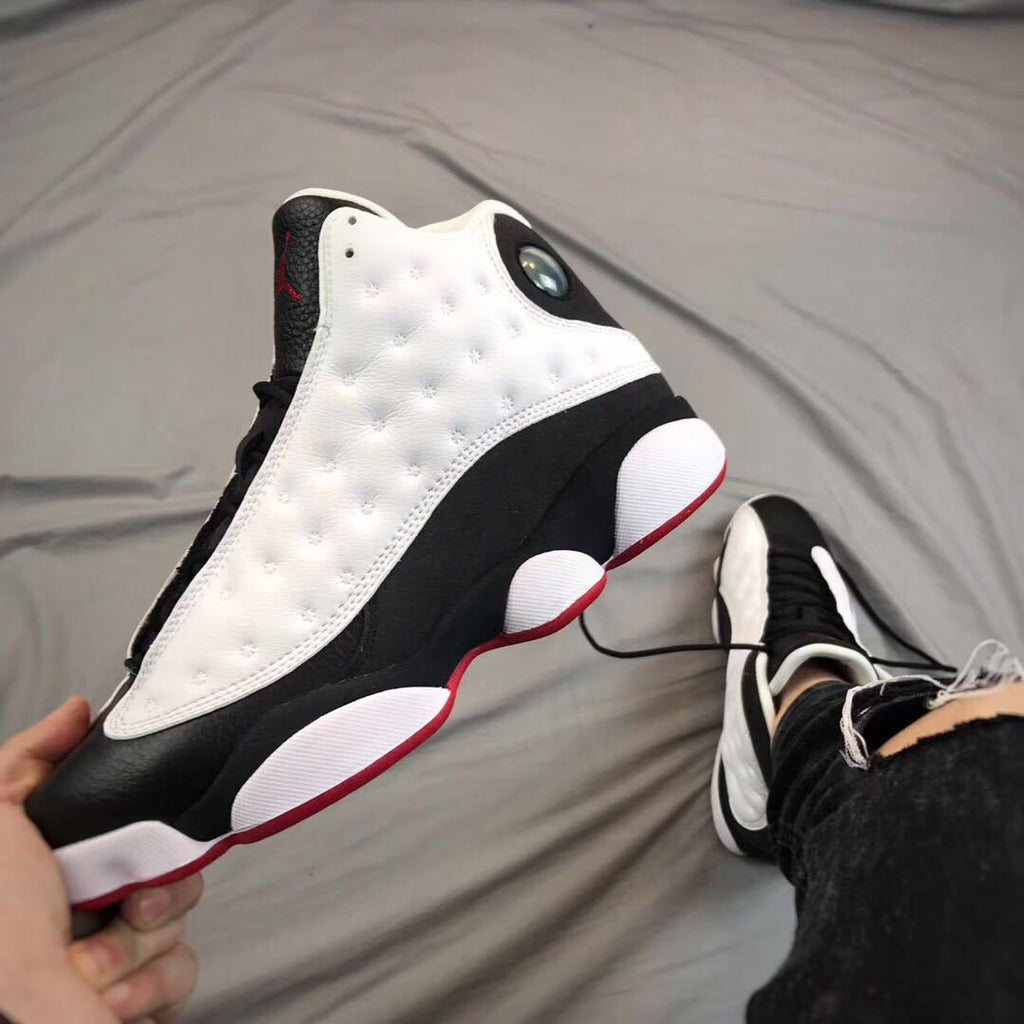 Air Jordan 13 He Got Game Sneakers Black White Red