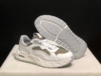 Off-White White and Grey Leather Low-Top Sneakers