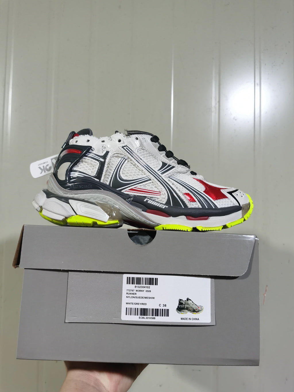 Balenciaga Runner Sneakers White Grey Red