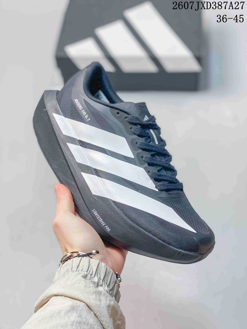 adidas Adizero Evo SL ATR Black White Running Sneakers