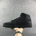 Air Jordan 1 Mid Sneakers, Black