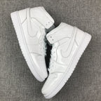 Jordan Air Jordan 1 Mid White Patent-Style Sneakers BQ6472-111